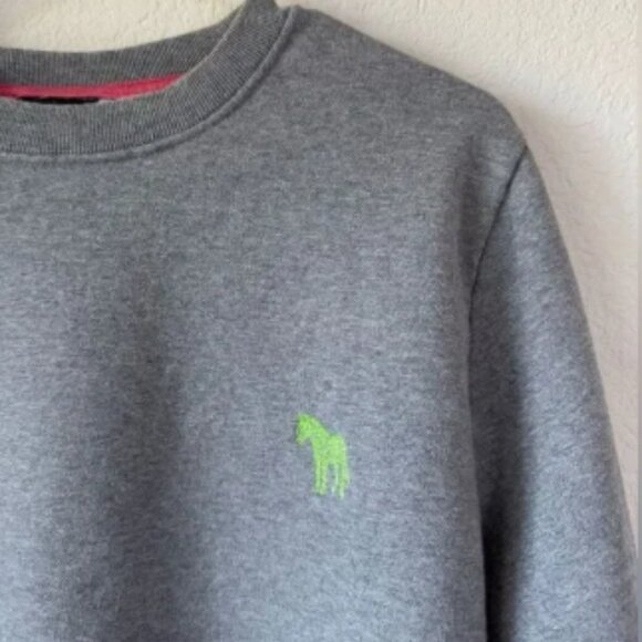 PS PAUL SMITH Sweatshirt Mens XL Grey Zebra Logo Pullover Sweater Preppy - Picture 2 of 7